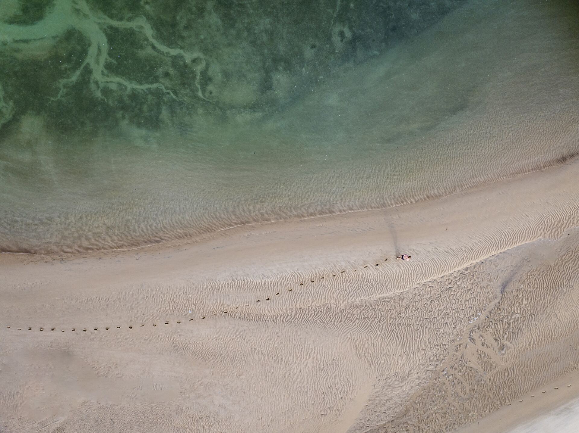 Footprints in soft sand