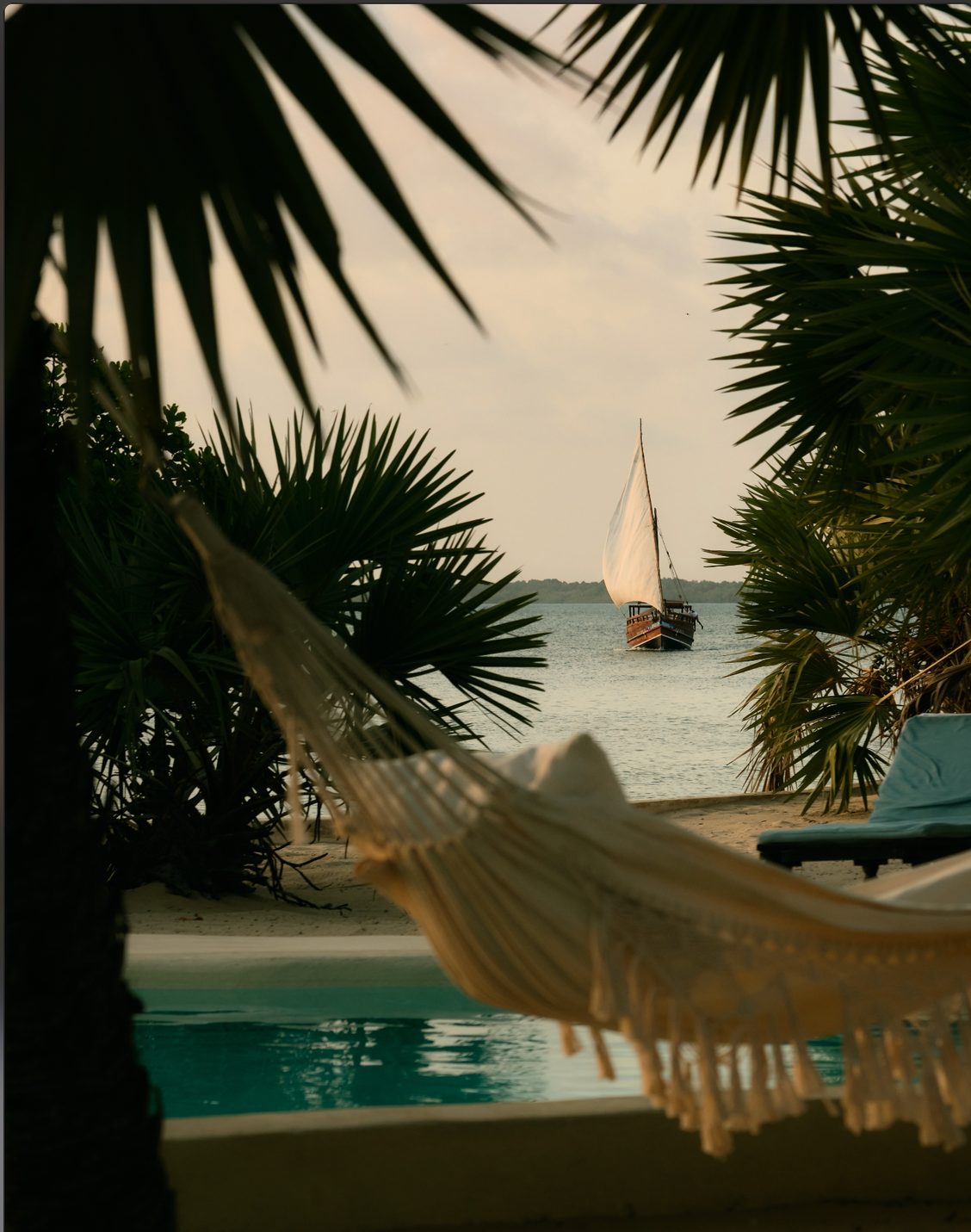A long, easy day at sea — hammock and shade aboard Kilindini