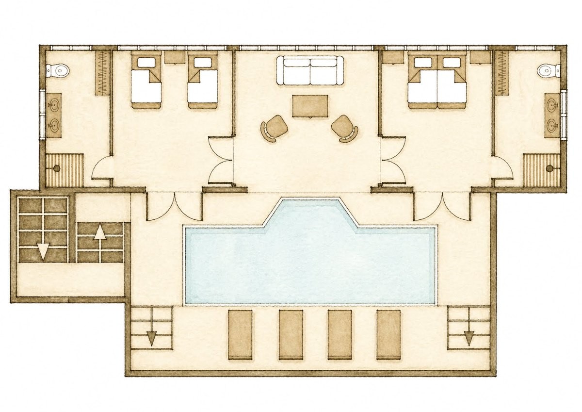 Kailani cabana floor plan, all on one level