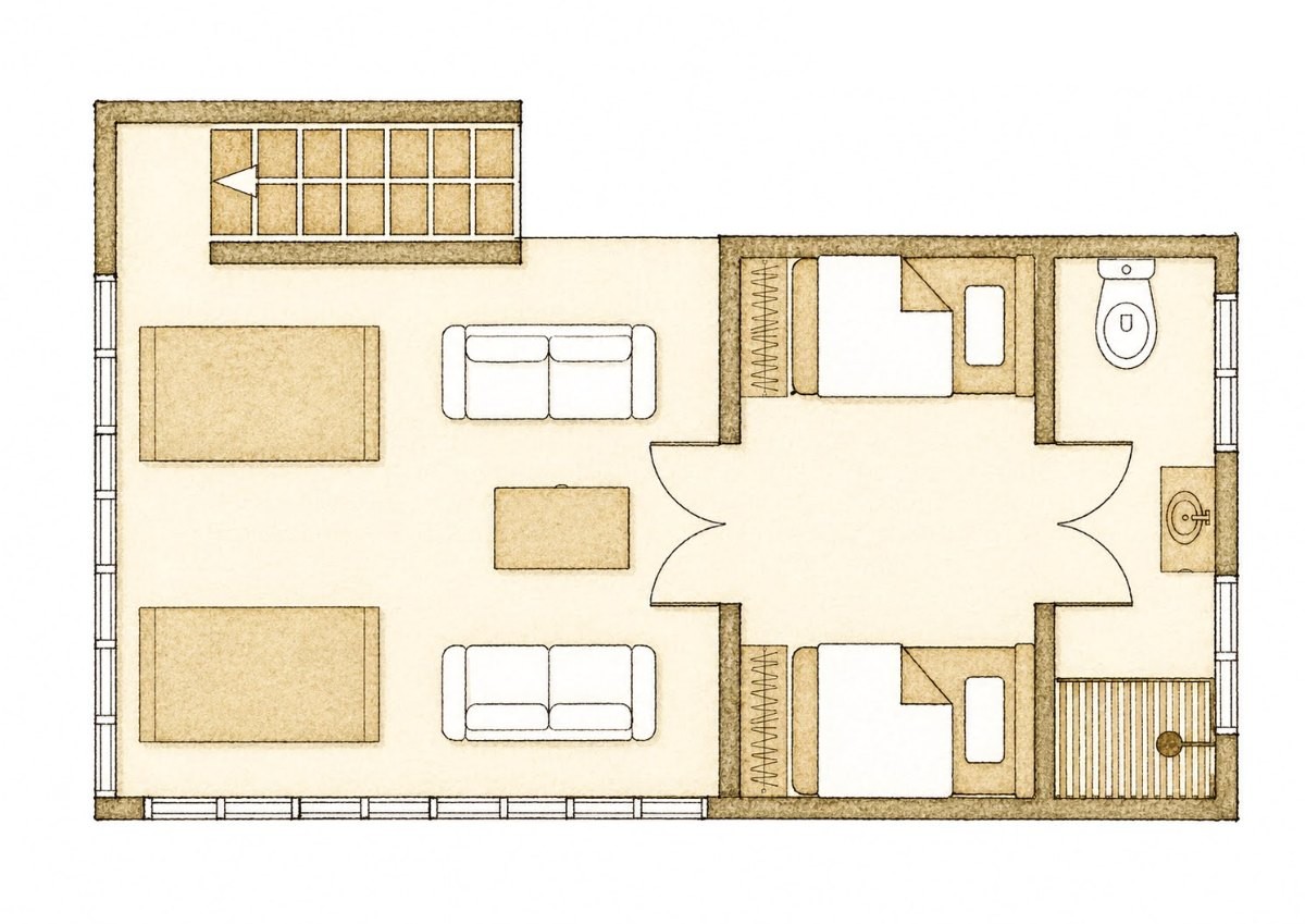 Makai cabana floor plan, ground floor