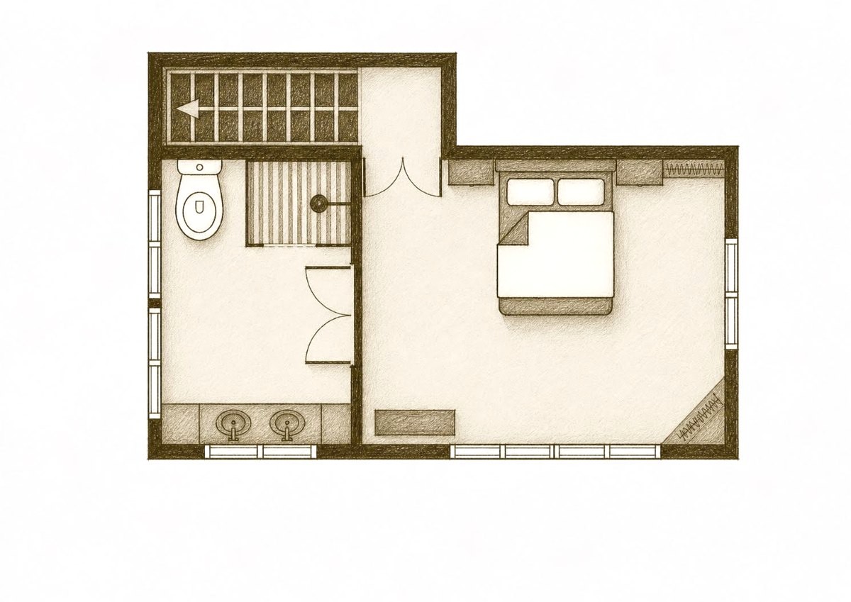 Mālama cabana floor plan, first floor