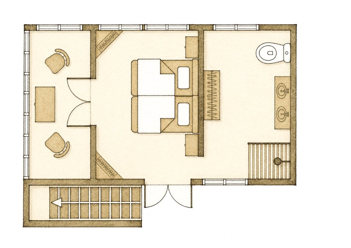 Moana cabana floor plan, ground floor